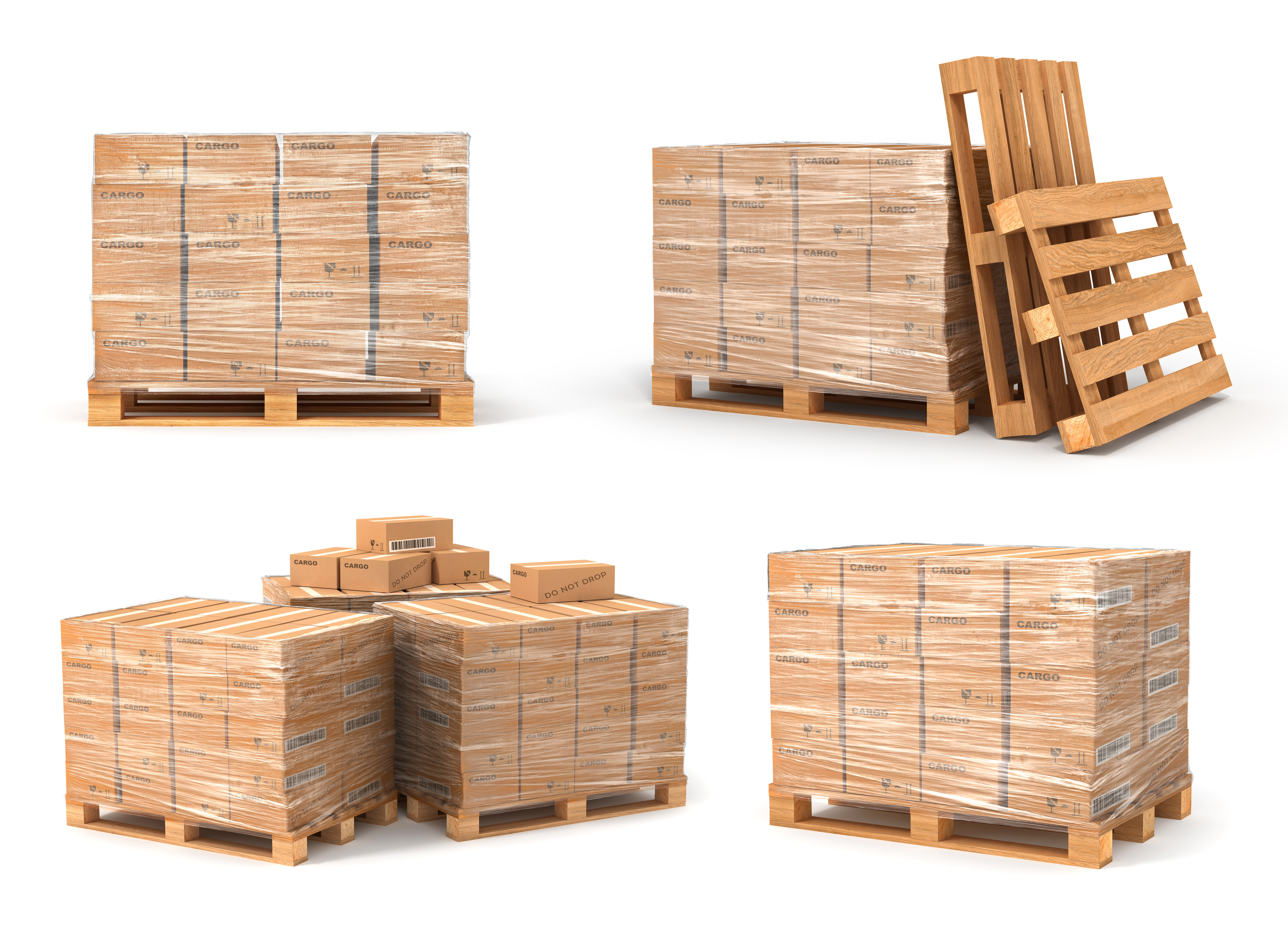 Packages on a wooden pallet