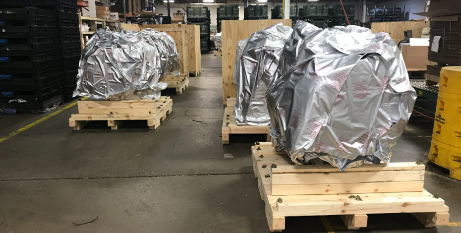 Military packages being prepared for shipping