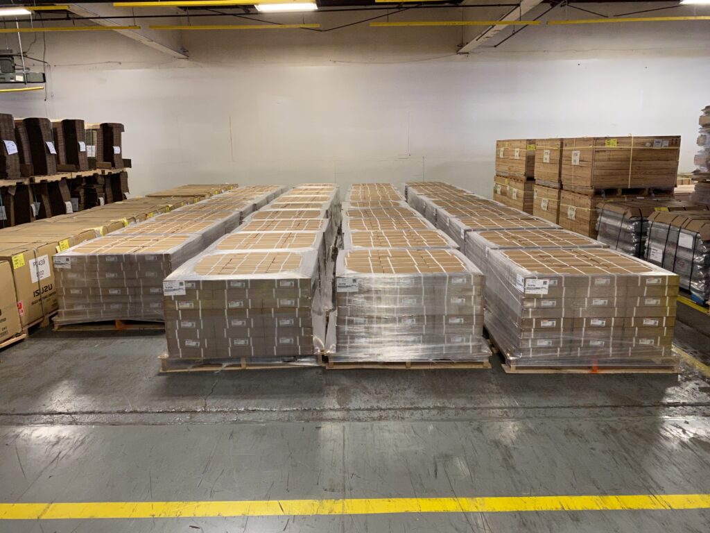 A warehouse full of palletized goods